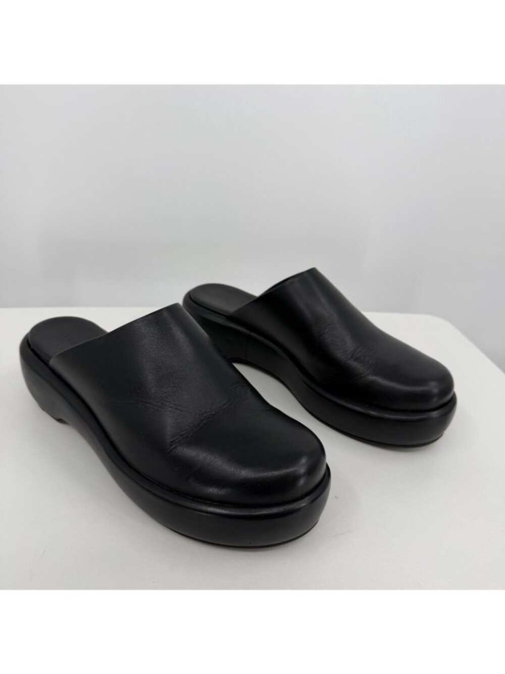 Everlane The Puffa Flatform in Black Leather sz 11 Women's Chunky Platform Clog - Picture 3 of 10